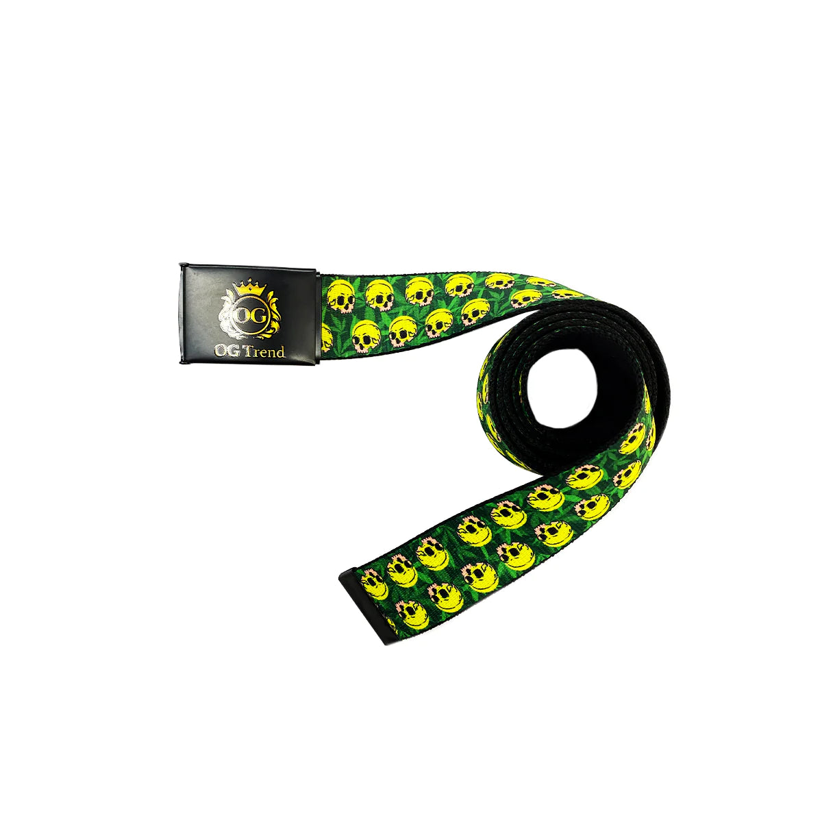 Unisex Adjustable Belt One Size All - Skull Weed Leaf Prints